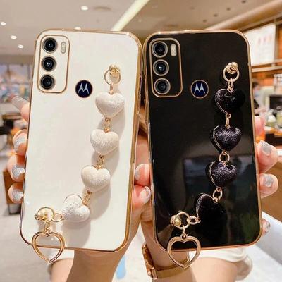 Liebe Herz Armband Fall Für Motorola Moto G22 G32 G52 G82 G13 G23 G53 G73 G10 G20 G30 G50 G60 e13 E32 E22 Luxus Silikon Abdeckung
