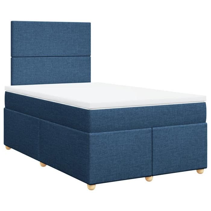 VidaXL Sommier à lattes de lit avec matelas bleu 120x190 cm tissu 3293518