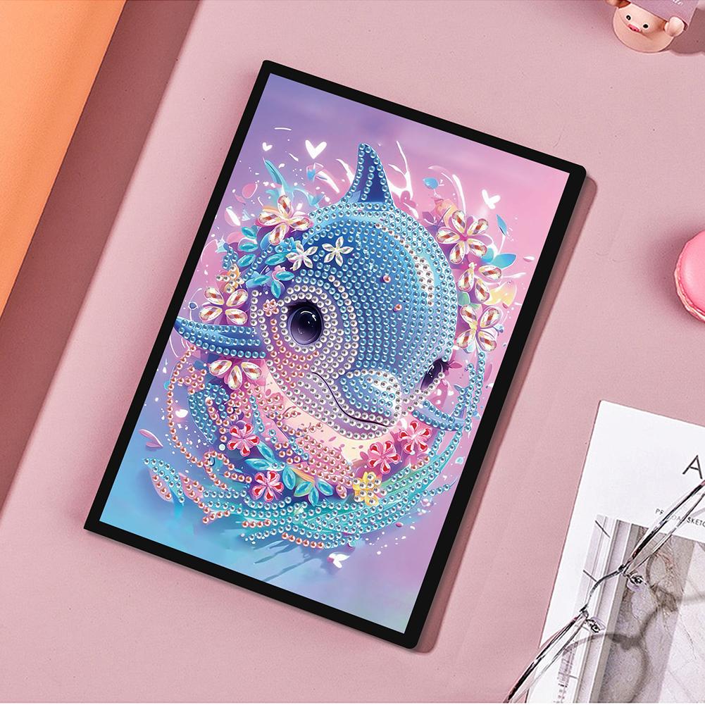 50 Pages A5 Special Shaped Flower Animal Drill Painting Wireless Strip Diary Book 5D DIY Mosaic Drill Notebook Craft for Adults