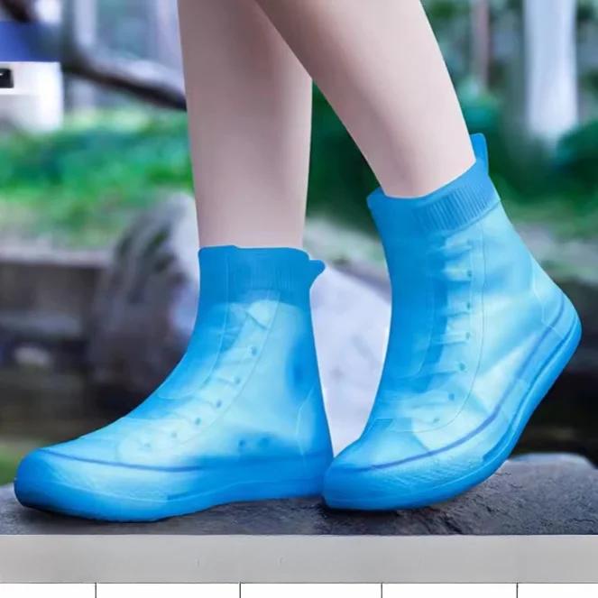 Waterproof Silicone Shoes Cover Rain Boots Cover Non slip Shoes Protector Outdoor Reusable Thickened Footwear Waterproof Tool