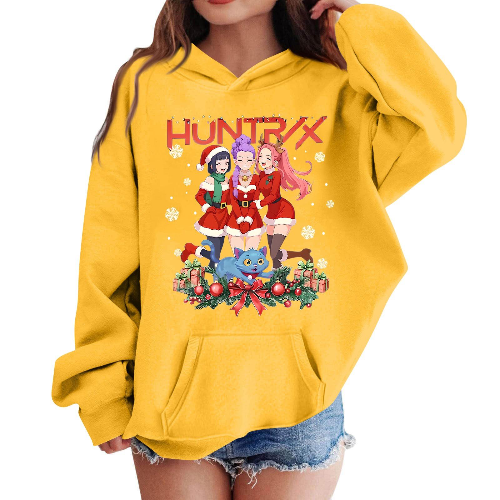 

Girls Witcher Group Print Sweatshirt Casual Hoodie 160 жёлтый