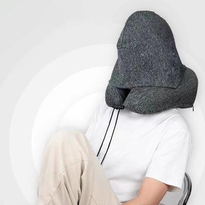 Neck Pillow With Hood Washable Hooded Memory Foam Support Airplane Neck Support For Car Road Trip Airport Trips Picnic Offices