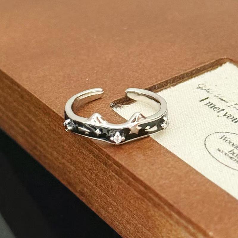 Cartoon Childlike Fun Graffiti Enamel Dripping Open Ring Stacking Wearing Pair Ring Girlfriend Niche High-End Ring Woman