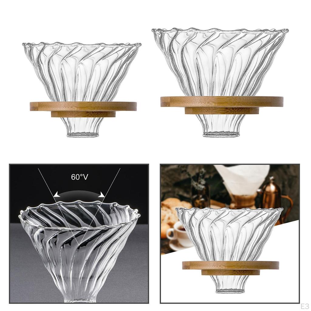 Glass Coffee Filter Holder Dripper for Office Restaurant Hiking Small