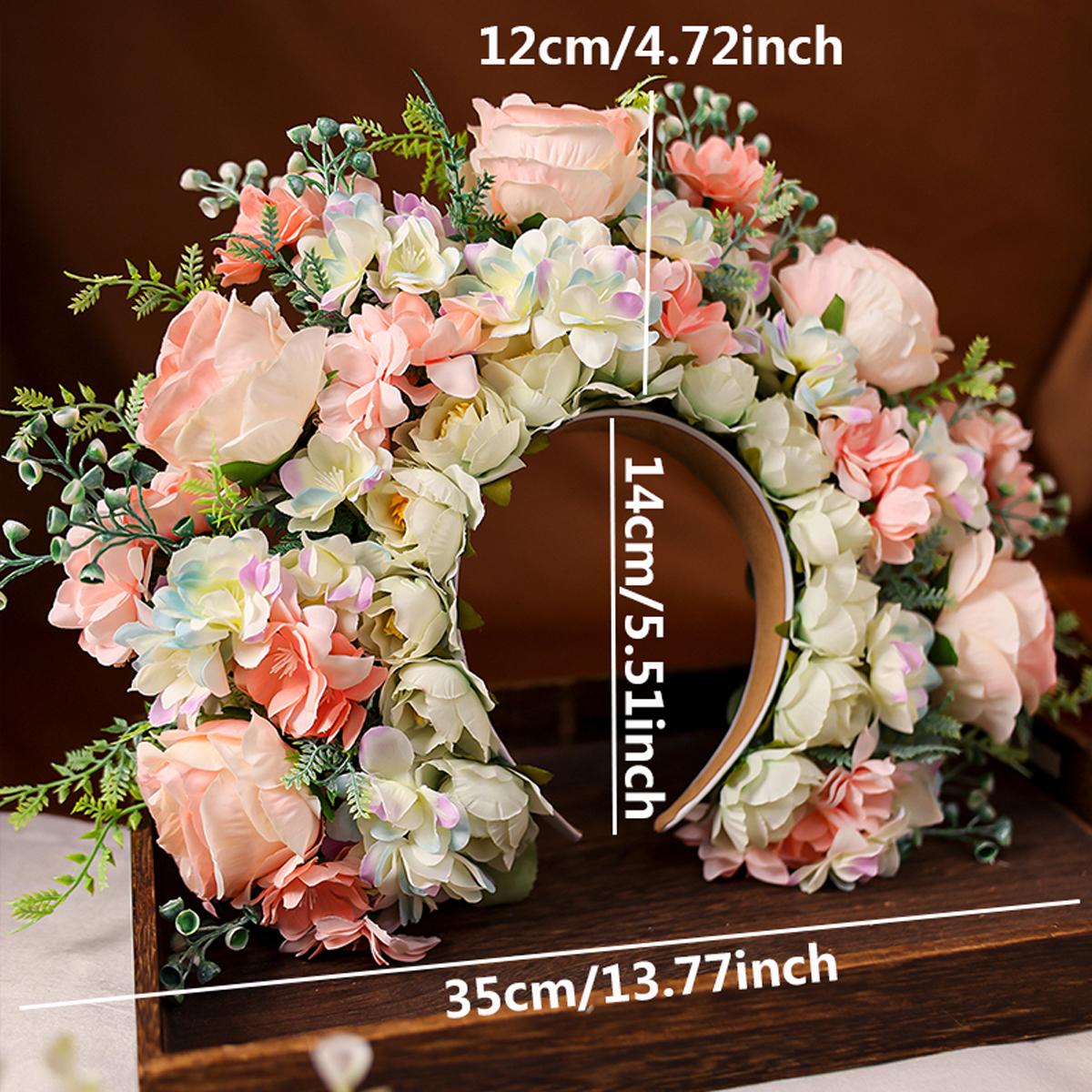 

Женский головной убор Красочный цветочный ободок Венок для волос Свадебная вечеринка Костюм Головной убор для невесты Женская мода Аксессуар для волос