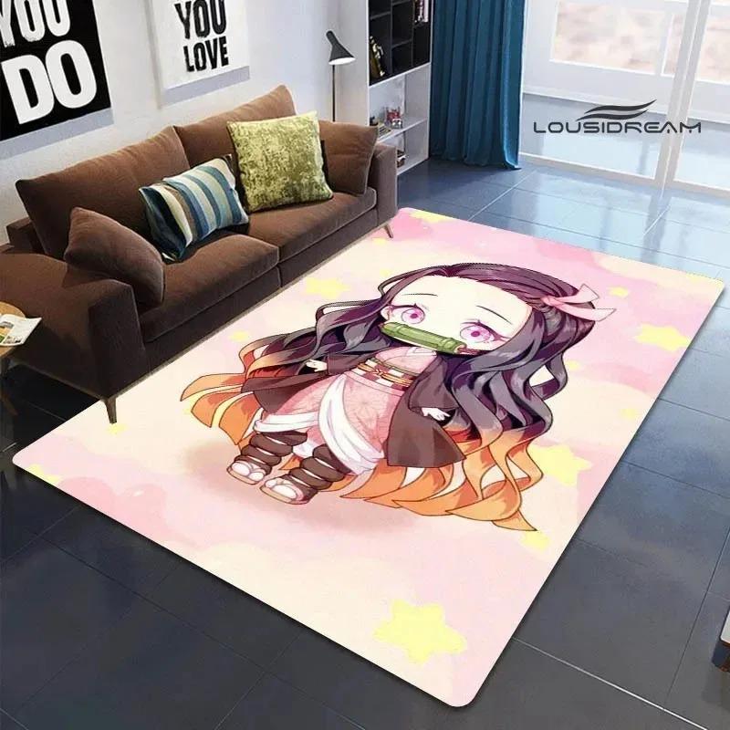 Demon Slayer Printed Carpet for Living Room Decoration Japanese Anime Bedroom Area Rug Non-slip Home Bathroom Floor Mat