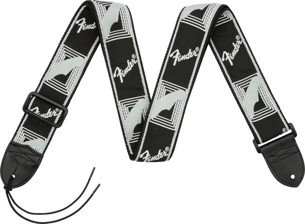 Fender Strap Monogrammed Gray Fender® 2" Strap, Black/Light Grey/Dark