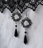 Vintage Gothic Vampire Witch Black Rose Earrings for Women  Creative Holiday Party Personalized Jewelry Accessories