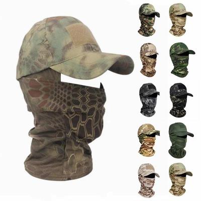 Berretti da baseball tattici militari con cappuccio militare per uomo donna Cappelli da sole snapback estivi Passamontagna mimetico per esterni Mezza maschera da sci