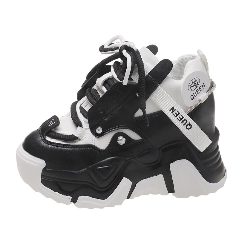 Fashion Fashion New Spring Women Chunky Sneakers Casual Shoes 10CM Wedge Heels Platform Shoes Chaussures Femme Sports Dad Shoes Autumn