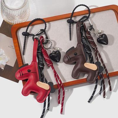 Faux Leather Cute Small Horse Mini Backpack Hanging Handbag Pendant Bag Pendant Bags Accessories