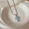 Y2K Cross Pendant Necklace with For Women Girls Gothic Punk Metal Cross Sweater Chain Unique Fashion Jewelry Accessories Gifts
