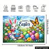1Pcs Happy Easter Bunny Colored Eggs Flowers Decoration Background Easter Backdrop Decorations For Photo Studio Booth Party