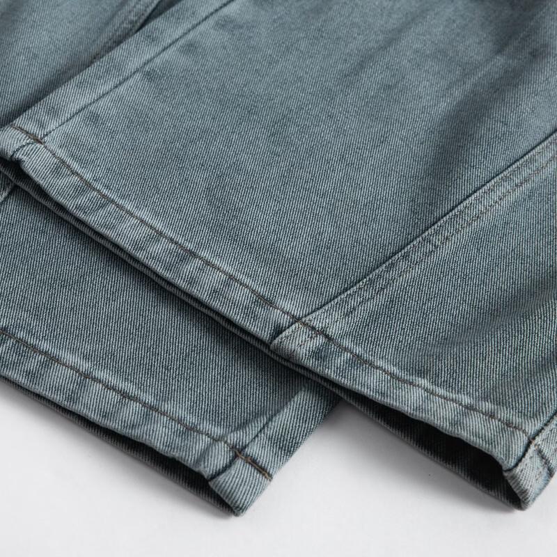 Men's American Retro Wide Leg Patchwork Jeans