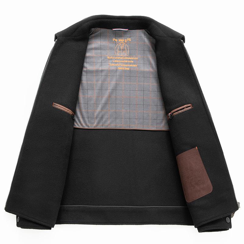 100% Wool Autumn and Winter Double-sided Woolen Jacket Business Casual Down Take-off Liner Tooling Jacket Men's Jacket
