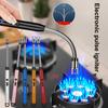 1 Set Electric Igniter USB Rechargeable Windproof LED Power Display Pulse Igniter Stick with Long Handle for Outdoor Home
