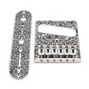 Vintage Carved Pattern Guitar Roller 6-Saddle Bridge and 3-Way Switch Control Plate Set for 6 String Electric Guitars