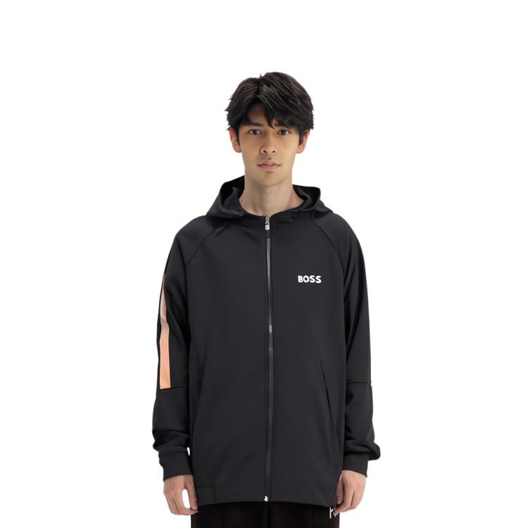 HUGO BOSS Logo-Printed Zipped Hoodie 50490646-001