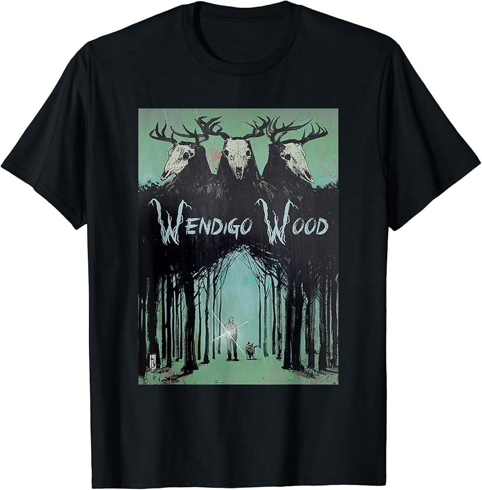 Wendigo Ghost of the Forest Cryptid Wendigo Wood T-Shirt S