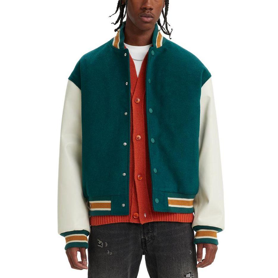 Levis SS23 Single Button Letter Logo Embroidered Polo Baseball Jacket Men Jackets Blue White A4452-0000