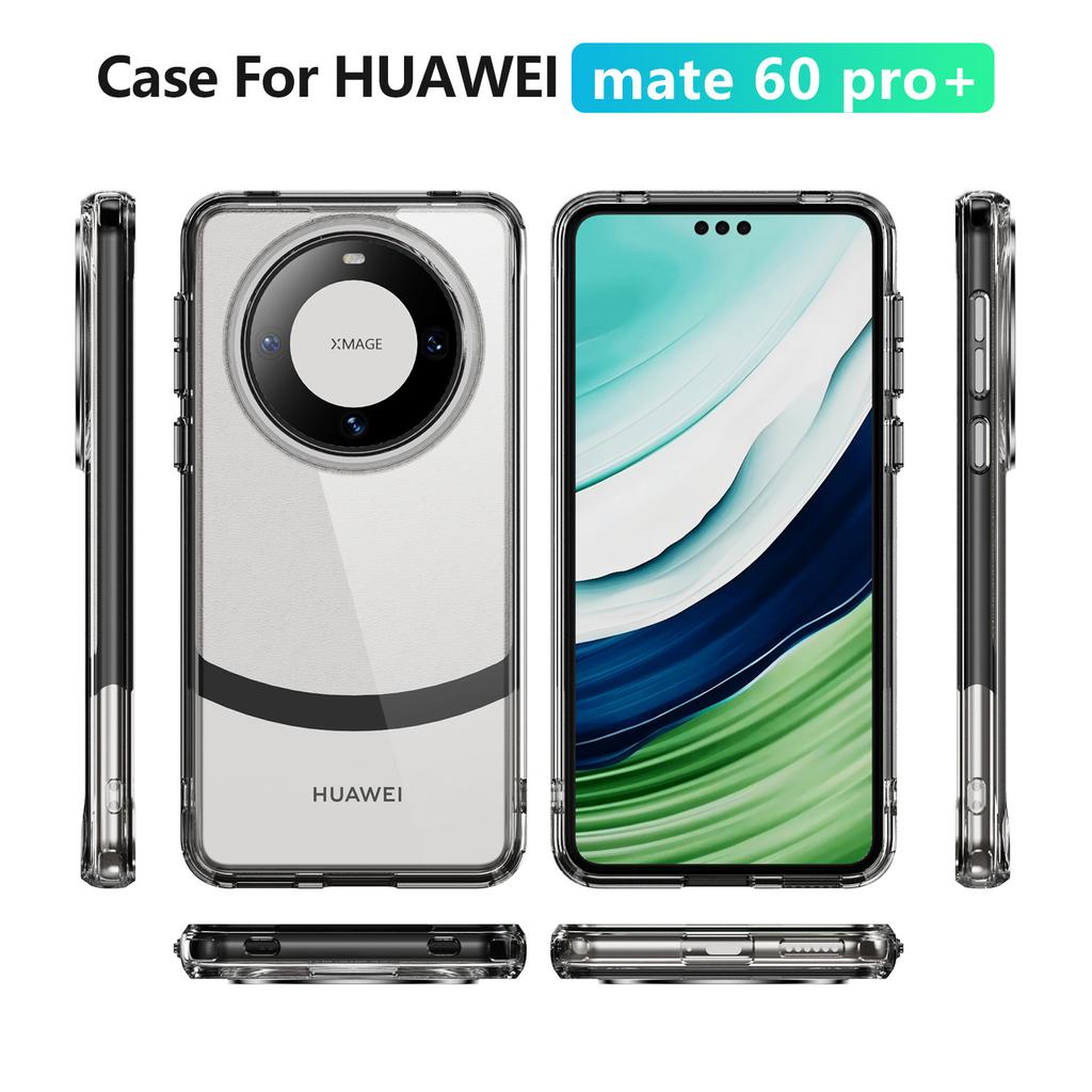 Für Huaweimate60 Handyhülle, Kabelloses Laden, Unabhängige Tasten, Schlüsselbandloch, Transparente Handyhülle