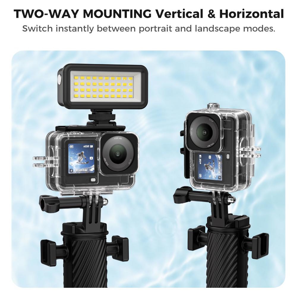 Waterproof Case for DJI Osmo Action 6, Vertical & Horizontal Mount Housing with Cold Shoe, 11M Underwater Dive Shell