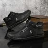 Hand-stitched Martin Boots Autumn and Winter High-top Men's Shoes Men's New Casual Short Boots