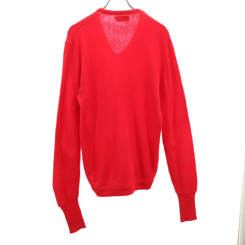 Lacoste 70s Vintage Izod Spool Tag Long Sleeve V Neck Sweater 2 Red Knit Men's Used