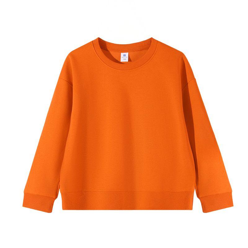 3-14 Years Kids Crew Neck Sweatshirt Solid Color Pullover