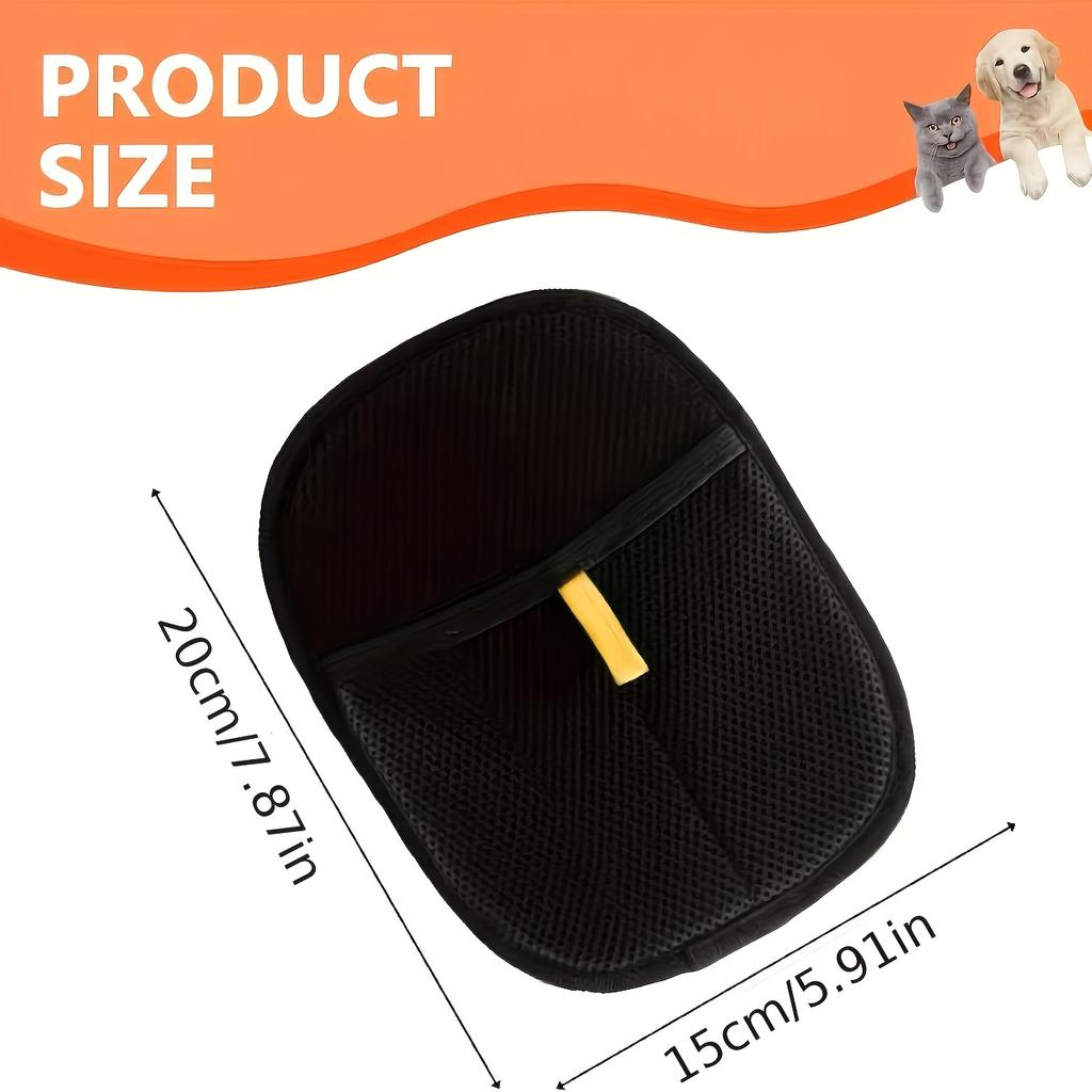 1 buc Mănușă de îndepărtare a părului de animale de companie cu două fețe, eficientă pentru colectarea părului de pisică și câine de pe canapea, covor, așternuturi și scaune auto, instrument esențial pentru curățarea casei