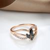 Anelli con fiore in cristallo di zircone nero Kinel per donna