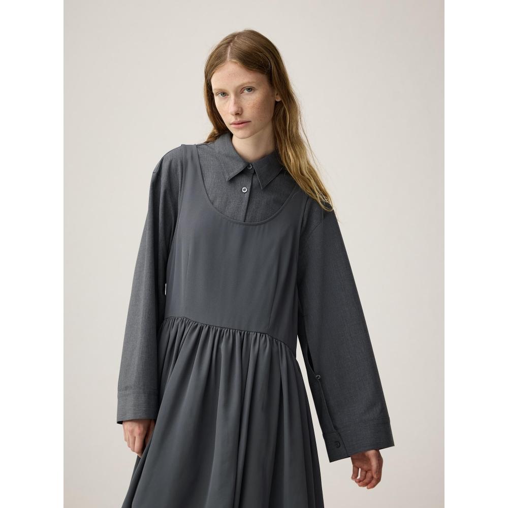 GU by Uniqlo 2 Piece Shirt Mini Dress Set By Rokh