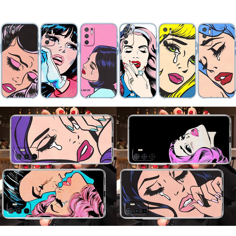 PP21 Crying Comic Girl Sad Case for Motorola G10 G20 G30 G31 G32 G34 G35 G41 G42 G50 G51 G52 G55 G60 G60S G62 G71 G72 G75