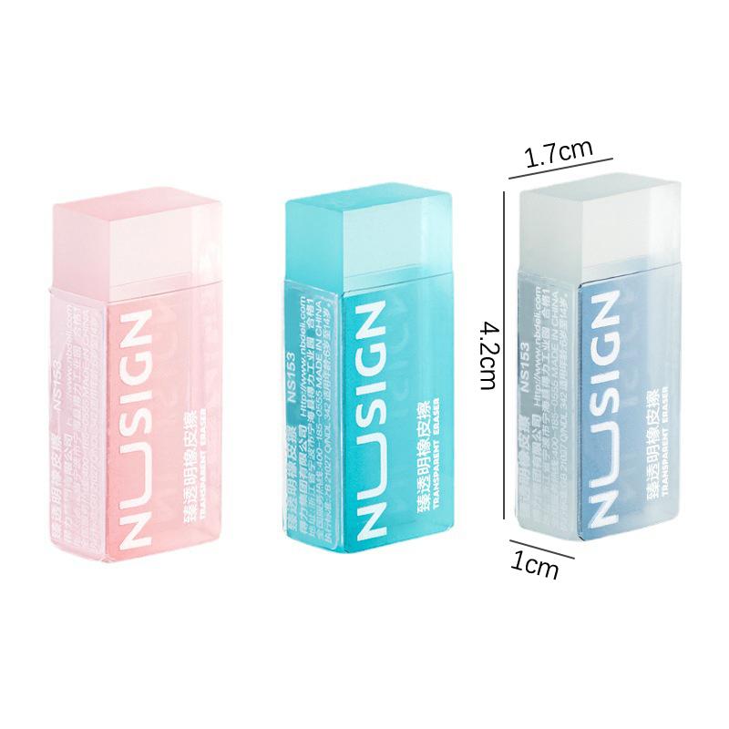 Cute Soft Erasers Transparent Eraser Ins Simplicity Solid Color Eraser Wipe Clean Eraser Lovely Student Stationery Supplies