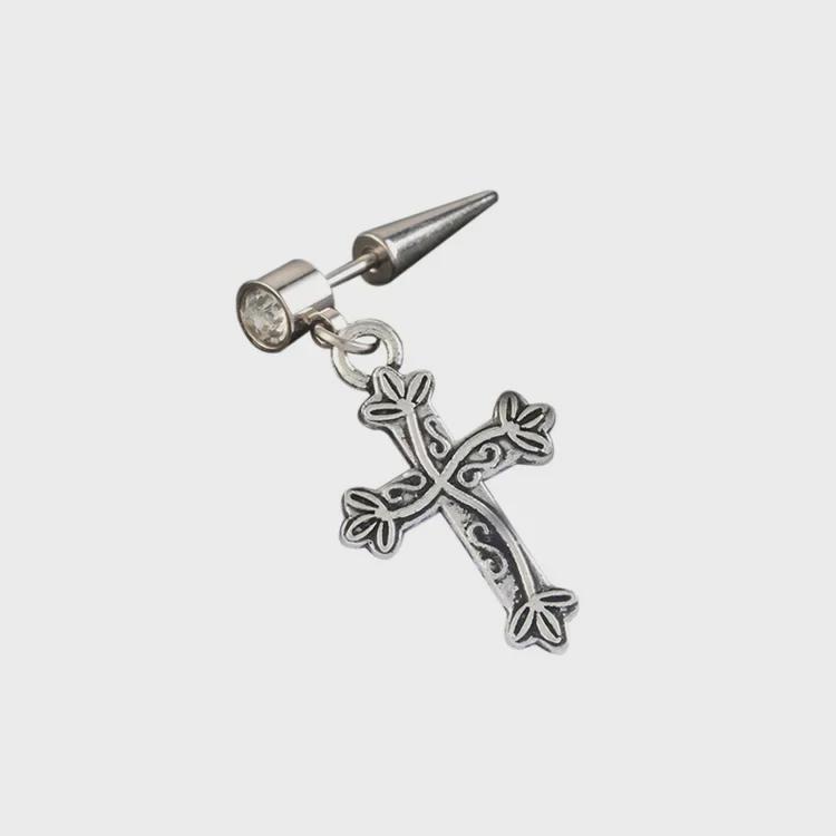 Unisex Stainless Steel Black Skull Earrings - Non-Fading Titanium Accessory