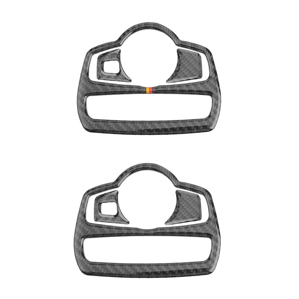 Black Carbon Fiber Headlight Switch Button Trim For Mercedes C Class W205 GLC