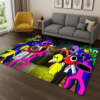 Χαλί Καρτούν Παιχνιδιού 3D R-Rainbows Friends για Υπνοδωμάτιο Σαλόνι Καναπέ Παιδικό Δωμάτιο Πατάκι Διακόσμηση Σπιτιού, Χαλί Ζώνης Παιδιών Αντιολισθητικό