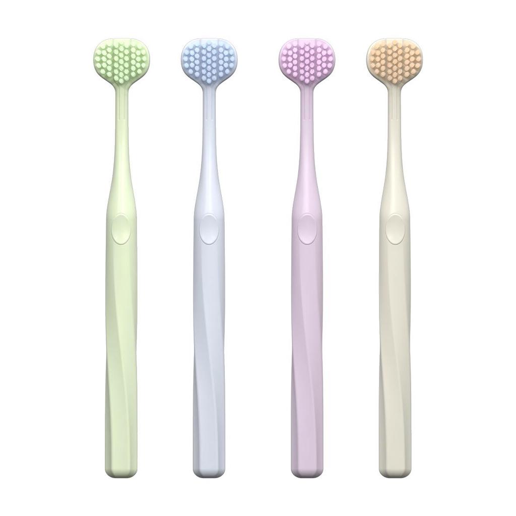 Adult Soft Bristle Three-Sided Toothbrush, Spiral Bristle Deep Cleaning, Single Pack for Household Use.