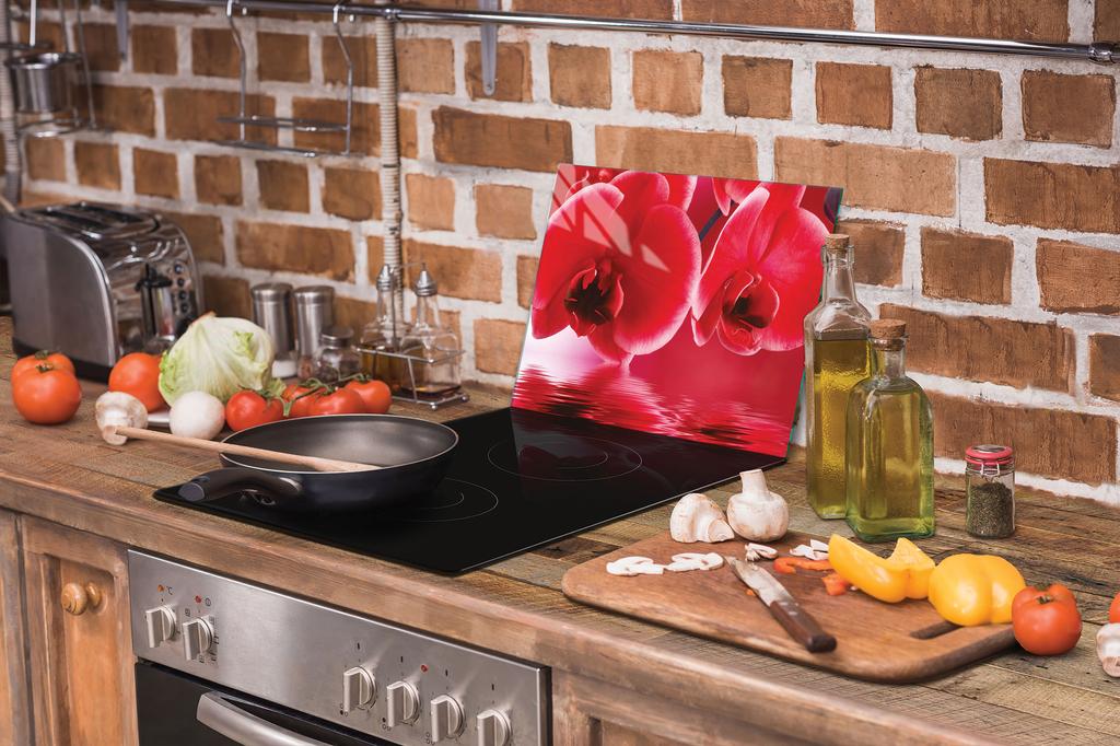 TAGLIERE IN VETRO 40x30 ORCHIDEA
