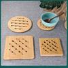 Hot Dinner Mat 1PC Insulated Dining Table Pots and Pans Mat Wood Non-slip Cups and Bowls Mat Openwork Round Household