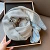 Small plaid linen scarf women's summer new sunscreen large square scarf thin silk scarf with shawl