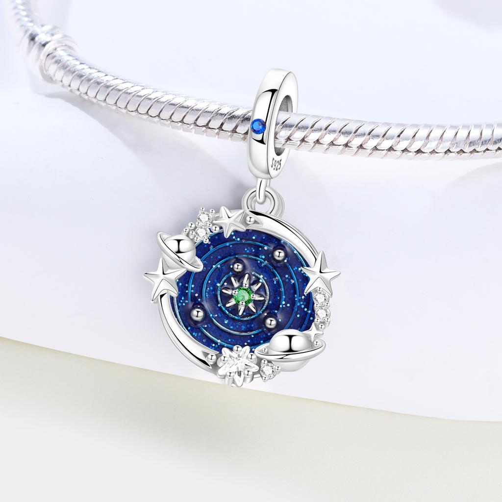 Rame Sognante Universo Stella Ciondoli Originali Bracciale Charms Gioielli Festa Perline Fai da Te Regali alla Moda