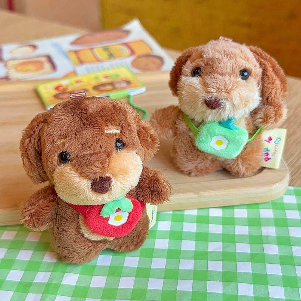 Little Dog Design Cartoon Puppy Plush Keyring Plush Material Puppy Backpack Pendant  Kid Gift