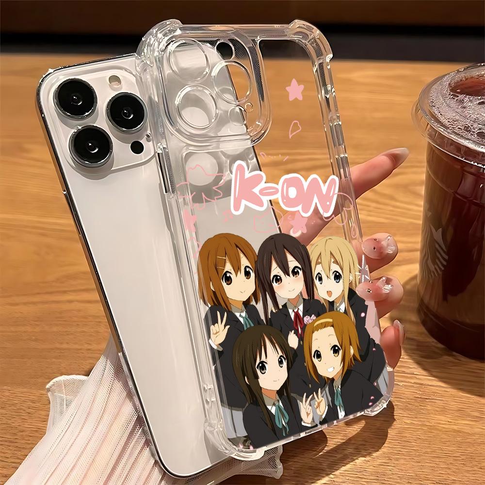 

Japanese Anime K-ON! Phone Case For iPhone 16e 16 15 14 13 12 11 Mini Pro Max X XR XSMax 7 8 Plus Anti Fall Transparent Cover iPhone 13