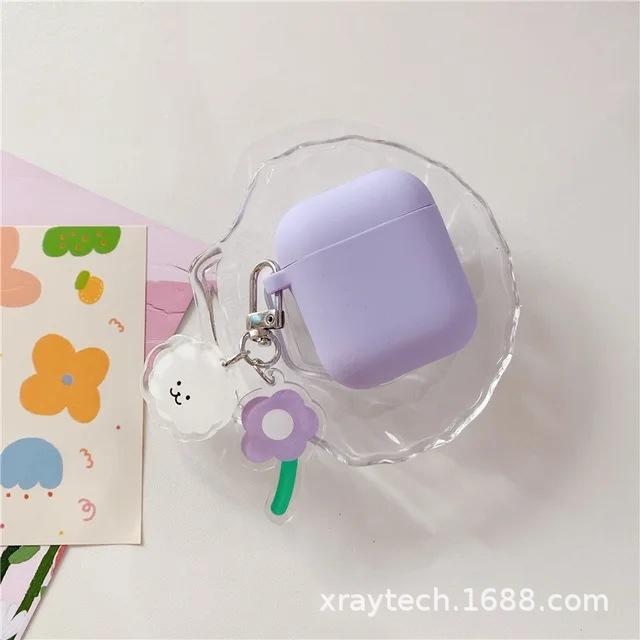 ins cute flower cloud keychain for apple AirPods Pro earphone cover 1/1/1 generation silicone soft case