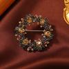 Frauen Exquisite Blumengirlande Kristall Broschen Accessoires Luxus Strass Glänzende Abzeichen Schmuck Für Dame Party Hochzeit