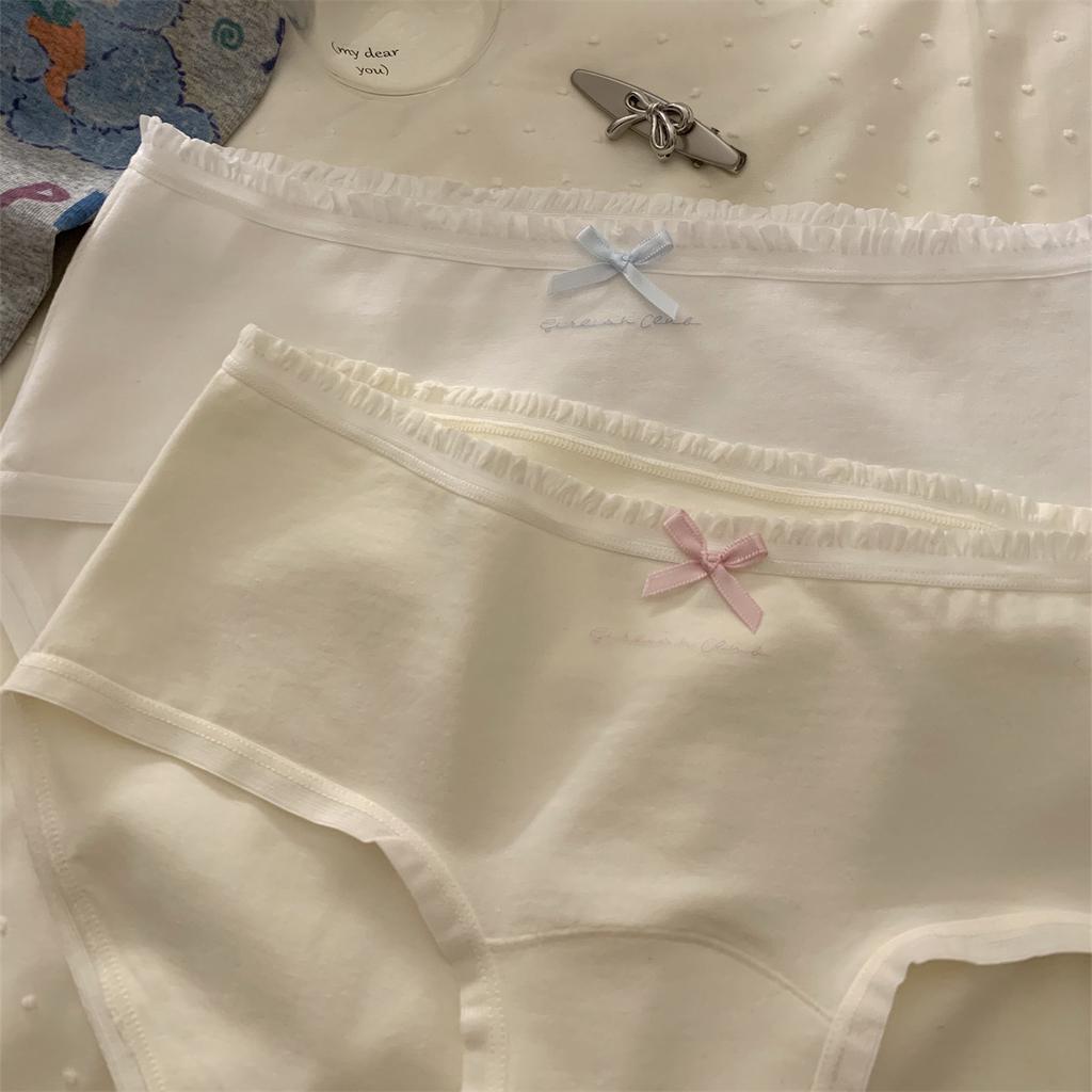 Ladies Spring and Autumn Soft Cotton 7A Cotton Antibacterial Crotch Extended and Wide Middle Waist Triangle Briefs
