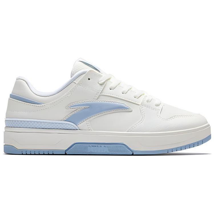 New Anta Classic Slip Resistant Abrasion Resistant Low Top Skateboard Shoes Women's White Blue 122518010-5