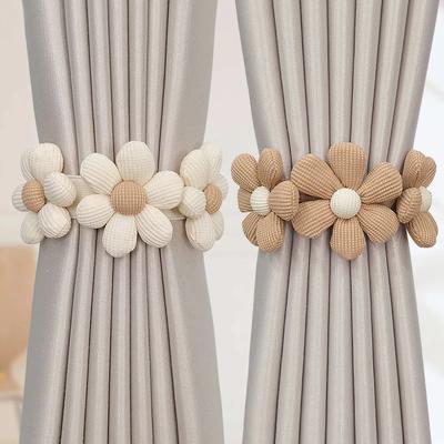 Flower Shape Curtain Tieback Elastic Band Window Curtain Buckles Magnetic Buckle Curtain Rope Holders Room Home Decor