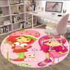 1pc Princess Strawberry11 Carpet, Round Rug, Comfortable, Suitable for Entryways, Living Rooms, Office, And Bedrooms, Christmas Decoration